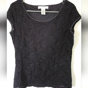 Pursuits Ltd. Black Lace Top Size Medium